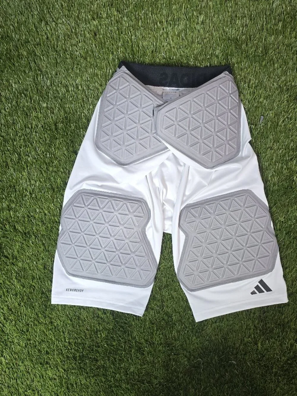 adidas Men's Padded 5-Pad Soft Pad Football Girdle White Black IP9106 Sz (L-XL)